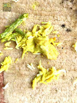 Flecken durch Essensreste im Nepal Teppich
